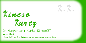 kincso kurtz business card